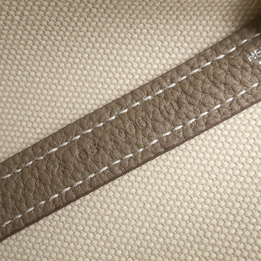 エルメス HERMES ガーデンファイル PM エトゥープ×べトン ネゴンダ トワルミリタリー 2WAYバッグ シルバー金具 グレージュ トート ショルダー トワルミリテール