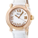 腕時計 ショパール CHOPARD ハッピースポーツ 27/7471 クオーツ レディース K18RG無垢 純正ダイヤ スイング ホワイト 白