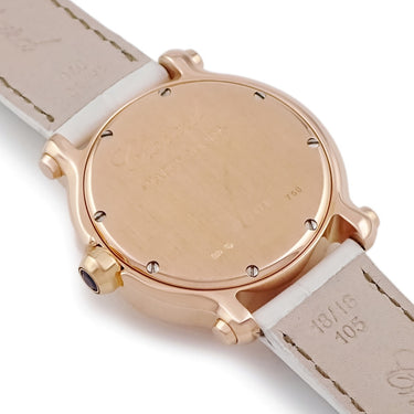 腕時計 ショパール CHOPARD ハッピースポーツ 27/7471 クオーツ レディース K18RG無垢 純正ダイヤ スイング ホワイト 白