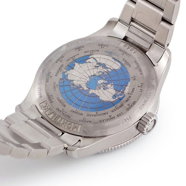 腕時計 モンブラン Montblanc 1858 GMT MB129616 自動巻き メンズ 未使用 ブルー 青 サンレイ デイト アラビア バー