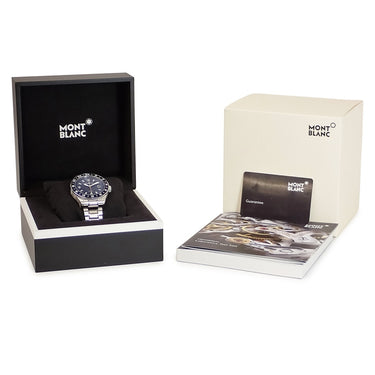 腕時計 モンブラン Montblanc 1858 GMT MB129616 自動巻き メンズ 未使用 ブルー 青 サンレイ デイト アラビア バー