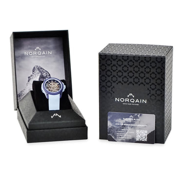 腕時計 ノルケイン NORQAIN ワイルドワン スケルトン 39mm パープル アイスブルー N3001.07Q05.P01.R01 自動巻き メンズ 未使用