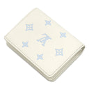 ルイヴィトン LOUIS VUITTON ポルトフォイユ クレア M28274 ミルキーホワイト×ブルー モノグラムアンプラント 二つ折り財布 ゴールド金具 コンパクト