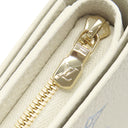 ルイヴィトン LOUIS VUITTON ポルトフォイユ クレア M28274 ミルキーホワイト×ブルー モノグラムアンプラント 二つ折り財布 ゴールド金具 コンパクト