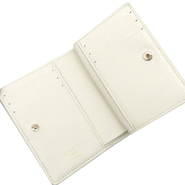 ルイヴィトン LOUIS VUITTON ポルトフォイユ クレア M28274 ミルキーホワイト×ブルー モノグラムアンプラント 二つ折り財布 ゴールド金具 コンパクト