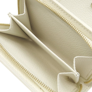 ルイヴィトン LOUIS VUITTON ポルトフォイユ クレア M28274 ミルキーホワイト×ブルー モノグラムアンプラント 二つ折り財布 ゴールド金具 コンパクト