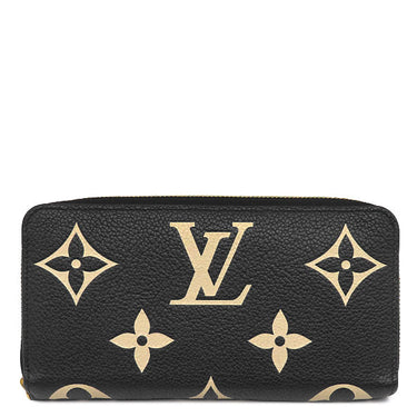 ルイヴィトン LOUIS VUITTON ジッピー ウォレット M80481 ブラック×ベージュ レザー バイカラーモノグラムアンプラントレザー 長財布 ゴールド金具 黒 ラウンドファスナー 小銭入れ