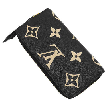 ルイヴィトン LOUIS VUITTON ジッピー ウォレット M80481 ブラック×ベージュ レザー バイカラーモノグラムアンプラントレザー 長財布 ゴールド金具 黒 ラウンドファスナー 小銭入れ