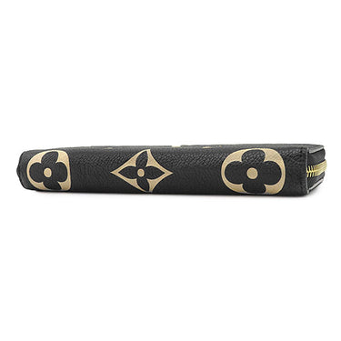 ルイヴィトン LOUIS VUITTON ジッピー ウォレット M80481 ブラック×ベージュ レザー バイカラーモノグラムアンプラントレザー 長財布 ゴールド金具 黒 ラウンドファスナー 小銭入れ
