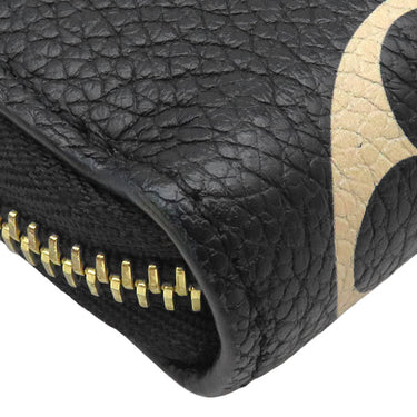 ルイヴィトン LOUIS VUITTON ジッピー ウォレット M80481 ブラック×ベージュ レザー バイカラーモノグラムアンプラントレザー 長財布 ゴールド金具 黒 ラウンドファスナー 小銭入れ