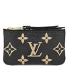 ルイヴィトン LOUIS VUITTON カードキーケース ポシェット クレ M80885 ブラック×ベージュ モノグラムアンプラント コインケース ゴールド金具 小銭入れ