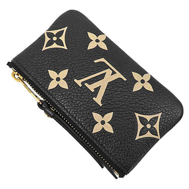 ルイヴィトン LOUIS VUITTON カードキーケース ポシェット クレ M80885 ブラック×ベージュ モノグラムアンプラント コインケース ゴールド金具 小銭入れ