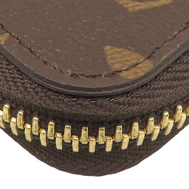 ルイヴィトン LOUIS VUITTON ジッピーウォレット M41896 モノグラム×コクリコ モノグラムキャンバス 長財布 ゴールド金具 茶 赤 ラウンドファスナー