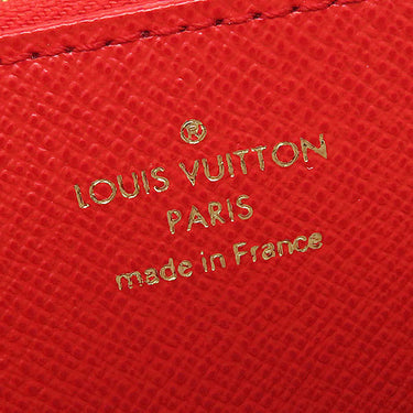 ルイヴィトン LOUIS VUITTON ジッピーウォレット M41896 モノグラム×コクリコ モノグラムキャンバス 長財布 ゴールド金具 茶 赤 ラウンドファスナー