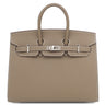 エルメス HERMES バーキン25 セリエ 外縫い エトゥープ ヴォーエプソン ハンドバッグ シルバー金具 グレージュ