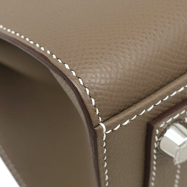 エルメス HERMES バーキン25 セリエ 外縫い エトゥープ ヴォーエプソン ハンドバッグ シルバー金具 グレージュ