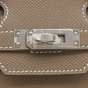 エルメス HERMES バーキン25 セリエ 外縫い エトゥープ ヴォーエプソン ハンドバッグ シルバー金具 グレージュ
