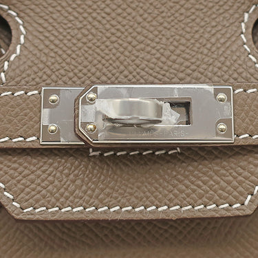 エルメス HERMES バーキン25 セリエ 外縫い エトゥープ ヴォーエプソン ハンドバッグ シルバー金具 グレージュ