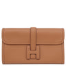 エルメス HERMES ジジェ デュオ ヴェルソ ゴールド×カプシーヌ スイフト クラッチバッグ シルバー金具 茶 赤