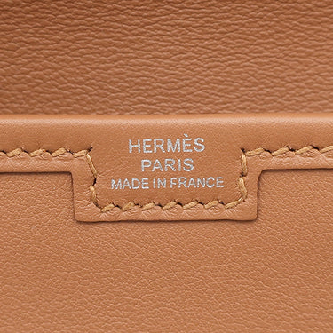 エルメス HERMES ジジェ デュオ ヴェルソ ゴールド×カプシーヌ スイフト クラッチバッグ シルバー金具 茶 赤