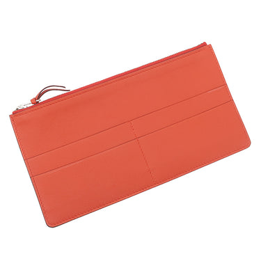 エルメス HERMES ジジェ デュオ ヴェルソ ゴールド×カプシーヌ スイフト クラッチバッグ シルバー金具 茶 赤