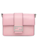 フェンディ FENDI マイクロ フラット バゲット バッグ 7M0311 ピンク レザー ショルダーバッグ シルバー金具 コンパクト 財布 ミニショルダー