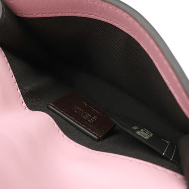 フェンディ FENDI マイクロ フラット バゲット バッグ 7M0311 ピンク レザー ショルダーバッグ シルバー金具 コンパクト 財布 ミニショルダー
