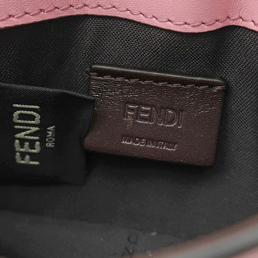 フェンディ FENDI マイクロ フラット バゲット バッグ 7M0311 ピンク レザー ショルダーバッグ シルバー金具 コンパクト 財布 ミニショルダー
