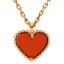 ヴァンクリーフアーペル Van Cleef & Arpels スウィート ハート ペンダント VCARN59N00 レッド×ピンクゴールド K18PG カーネリアン ネックレス K18 18K PG RG カーネリアン 紅玉髄