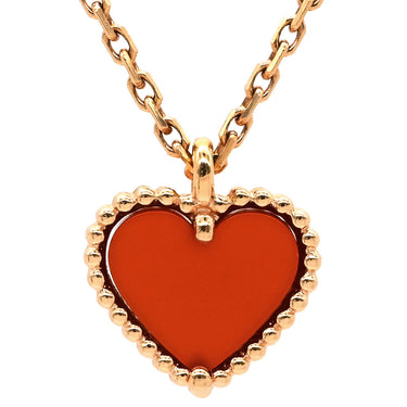 ヴァンクリーフアーペル Van Cleef & Arpels スウィート ハート ペンダント VCARN59N00 レッド×ピンクゴールド K18PG カーネリアン ネックレス K18 18K PG RG カーネリアン 紅玉髄