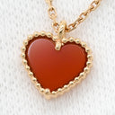 ヴァンクリーフアーペル Van Cleef & Arpels スウィート ハート ペンダント VCARN59N00 レッド×ピンクゴールド K18PG カーネリアン ネックレス K18 18K PG RG カーネリアン 紅玉髄