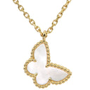 ヴァンクリーフアーペル Van Cleef & Arpels スウィート パピヨン ペンダント VCARF69300 パールホワイト×イエローゴールド K18YG マザーオブパール ネックレス 白 VCA 750 YG 18K シェル