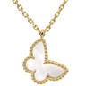 ヴァンクリーフアーペル Van Cleef & Arpels スウィート パピヨン ペンダント VCARF69300 パールホワイト×イエローゴールド K18YG マザーオブパール ネックレス 白 VCA 750 YG 18K シェル