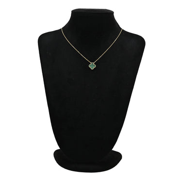 ヴァンクリーフアーペル Van Cleef & Arpels ヴィンテージ アルハンブラ VCARO9VA00 グリーン×イエローゴールド K18YG マラカイト ネックレス Au750 18K YG 緑 マラカイト マット