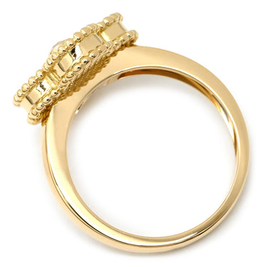 ヴァンクリーフアーペル Van Cleef & Arpels ヴィンテージ アルハンブラ VCARA41100 パールホワイト×イエローゴールド K18YG ダイヤモンド マザーオブパール #55(JP15) リング 指輪 シェル 1Pダイヤ 14.5号