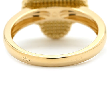 ヴァンクリーフアーペル Van Cleef & Arpels ヴィンテージ アルハンブラ VCARA41100 パールホワイト×イエローゴールド K18YG ダイヤモンド マザーオブパール #55(JP15) リング 指輪 シェル 1Pダイヤ 14.5号