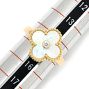 ヴァンクリーフアーペル Van Cleef & Arpels ヴィンテージ アルハンブラ VCARA41100 パールホワイト×イエローゴールド K18YG ダイヤモンド マザーオブパール #55(JP15) リング 指輪 シェル 1Pダイヤ 14.5号