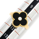 ヴァンクリーフアーペル Van Cleef & Arpels ヴィンテージ アルハンブラ VCARA41050 ブラックXイエローゴールド K18YG ダイヤモンド オニキス #51(JP11) リング 指輪 1Pダイヤ オニキス 11号