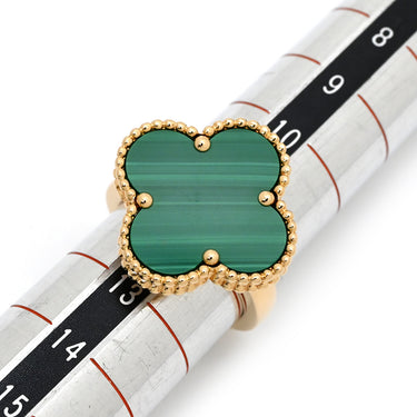 ヴァンクリーフアーペル Van Cleef & Arpels マジック アルハンブラ グリーン×イエローゴールド K18YG マラカイト #52(JP12) リング 指輪 Au750 18金 マラカイト 12号
