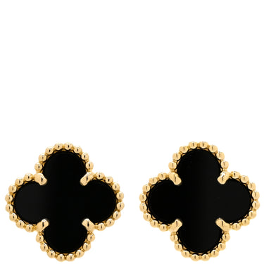 ヴァンクリーフアーペル Van Cleef & Arpels スウィート アルハンブラ VCARA44900 ブラック×イエローゴールド K18YG オニキス ピアス 黒 オニキス 750 YG 18K 両耳用