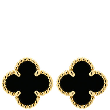 ヴァンクリーフアーペル Van Cleef & Arpels スウィート アルハンブラ VCARA44900 ブラック×イエローゴールド K18YG オニキス ピアス 黒 オニキス 750 YG 18K 両耳用