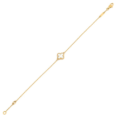 ヴァンクリーフアーペル Van Cleef & Arpels スウィート アルハンブラ VCARF68800 パールホワイト×イエローゴールド K18YG マザーオブパール ブレスレット K18 18金 パール