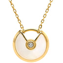 カルティエ Cartier アミュレット ドゥ カルティエ XS ホワイト×イエローゴールド K18YG ダイヤモンド ホワイトマザーオブパール ネックレス 白 1Pダイヤ 750 シェル ラウンド