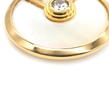 カルティエ Cartier アミュレット ドゥ カルティエ XS ホワイト×イエローゴールド K18YG ダイヤモンド ホワイトマザーオブパール ネックレス 白 1Pダイヤ 750 シェル ラウンド