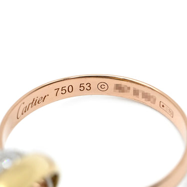 カルティエ Cartier トリニティ SM セミパヴェ ダイヤ ホワイトゴールド×イエローゴールド×ピンクゴールド K18WG K18YG K18PG ダイヤモンド #53(JP13) リング 指輪 3カラー 3連 18K 750 13号