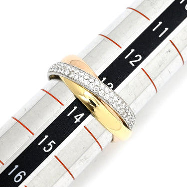 カルティエ Cartier トリニティ SM セミパヴェ ダイヤ ホワイトゴールド×イエローゴールド×ピンクゴールド K18WG K18YG K18PG ダイヤモンド #53(JP13) リング 指輪 3カラー 3連 18K 750 13号