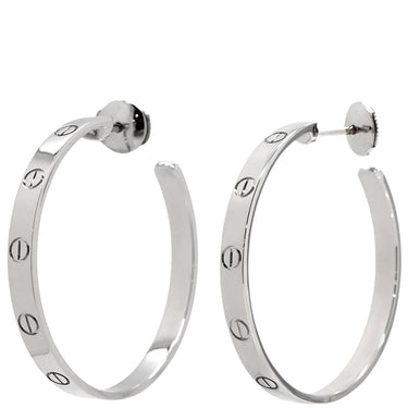 カルティエ Cartier ラブ LOVE フープピアス LM B8028300 ホワイトゴールド K18WG ピアス 750 18K WG