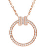 ティファニー Tiffany & Co T ダイヤ ペンダント ローズゴールド K18PG ダイヤモンド ネックレス ピンクゴールド サークル ラウンド バケットカット ブリリアントカット