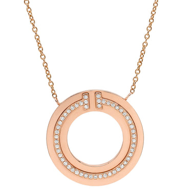 ティファニー Tiffany & Co Tトゥー サークル ペンダント ダイヤ ローズゴールド K18PG ダイヤモンド ネックレス ピンクゴールド T＆Co. ラウンド