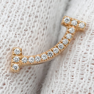 ティファニー Tiffany & Co Ｔスマイル ミニ ダイヤ 60150743 ローズゴールド K18PG ダイヤモンド ピアス ピンクゴールド T&Co. 750 18K RG PG